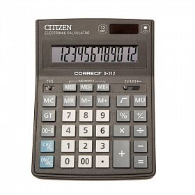 Калькулятор CITIZEN Correct D-312 черный 12-разрядый